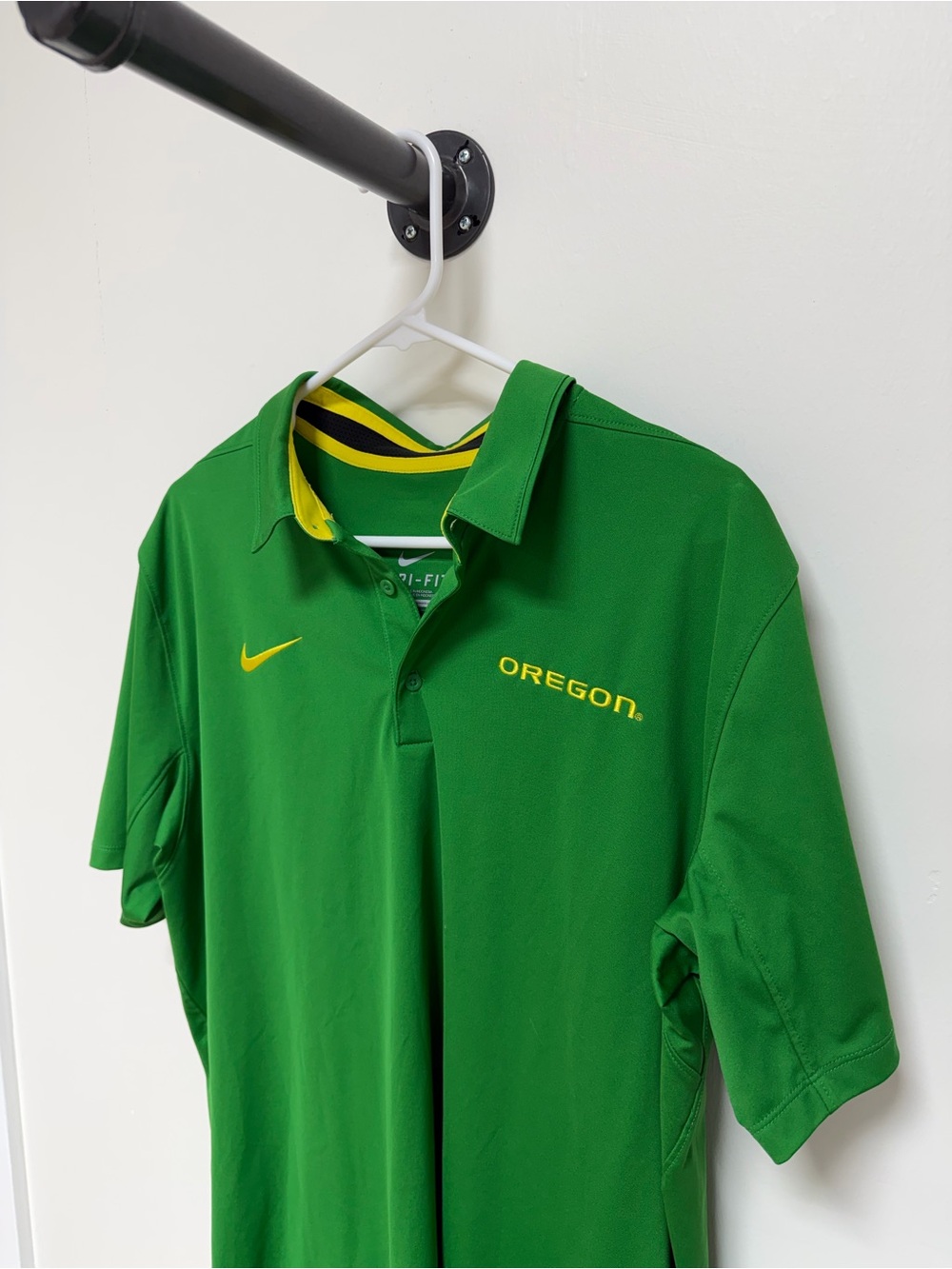 Nike Green Polo with Yellow Oregon Logos